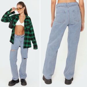 NWT Edikted Raquel Folded Jeans in Light Blue